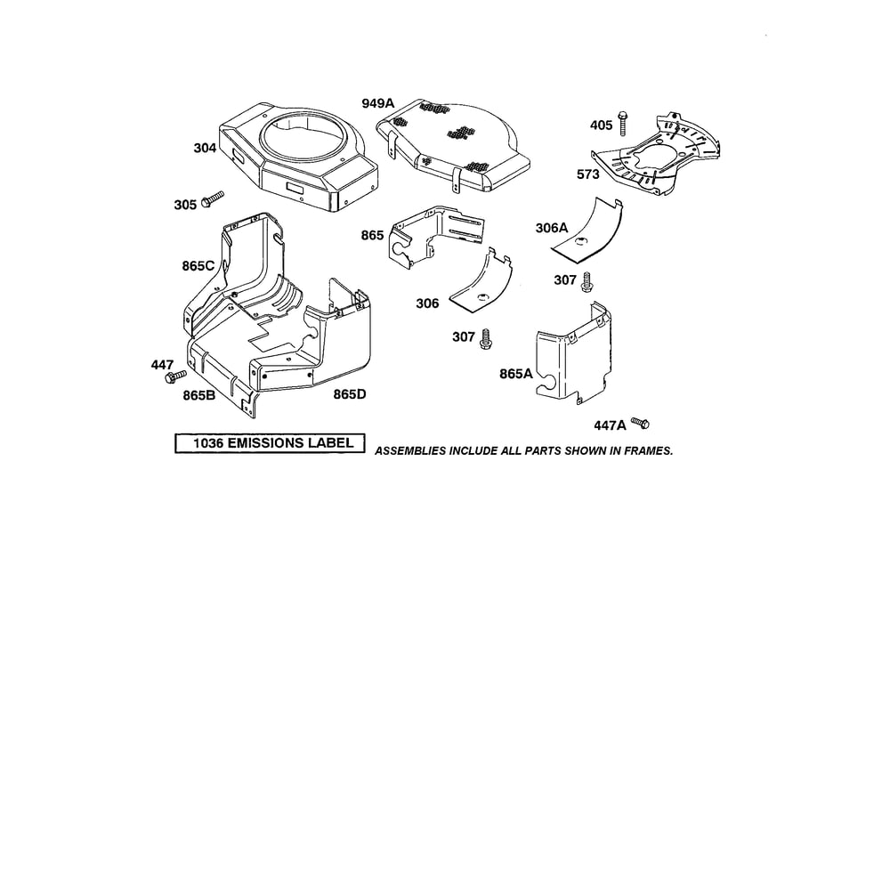 Blower Housing Diagram and Parts List for 422700TO422799  Briggs and Stratton Engine